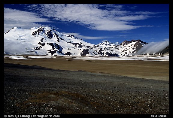 Mt Meigeck raises above the floor of the Valley of Ten Thousand Smokes. Katmai National Park