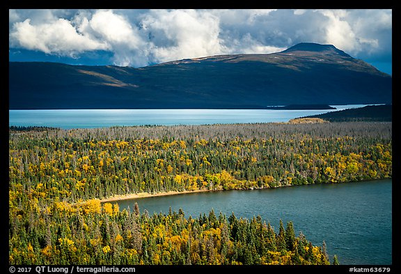 Aerial View of Lake Brooks and Naknek Lake. Katmai National Park, Alaska, USA.
