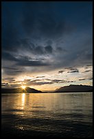 Sun rising over Naknek Lake. Katmai National Park ( color)