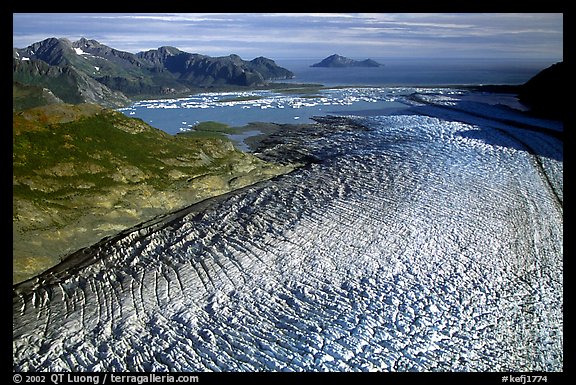 Aerial view of Bear Glacier. Kenai Fjords National Park (color)