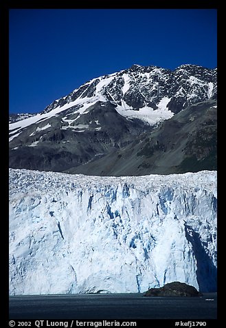 Aialik Glacier and mountains. Kenai Fjords National Park, Alaska, USA.