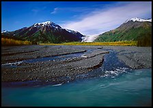 Turquoise Resurrection River and Exit Glacier. Kenai Fjords National Park ( color)