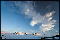 Harding Icefield and clouds, sunset. Kenai Fjords National Park, Alaska, USA.