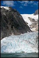 Steep Northwestern Glacier descending from Harding Icefield, Northwestern Fjord. Kenai Fjords National Park, Alaska, USA. (color)