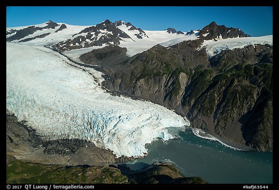 Aerial View of Holgate Glacier. Kenai Fjords National Park, Alaska, USA.