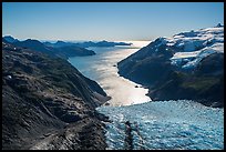 Aerial View of Holgate Glacier and backlit Holgate Arm. Kenai Fjords National Park ( color)