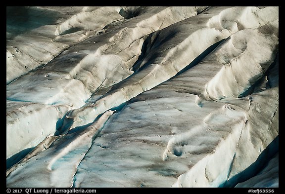Aerial View of Bear Glacier surface detail. Kenai Fjords National Park, Alaska, USA.
