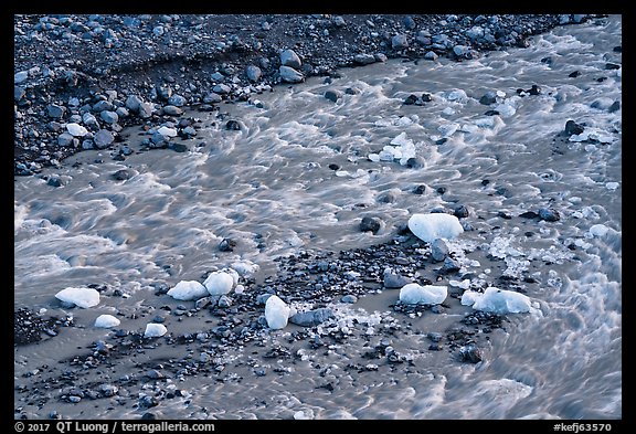 Glacial stream and icebergs. Kenai Fjords National Park (color)