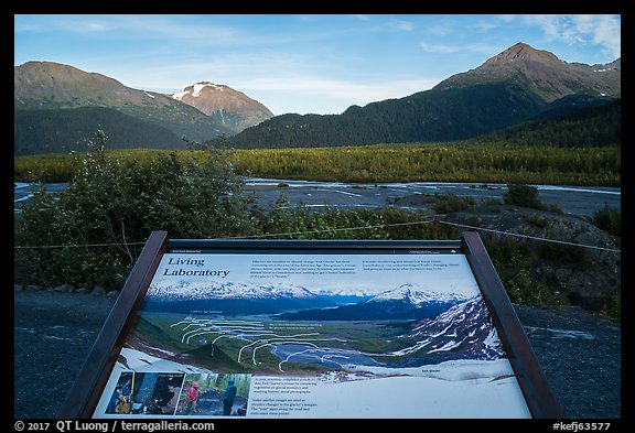 Living Laboratory interpretive sign. Kenai Fjords National Park, Alaska, USA.