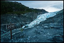 Sign indicating location of Exit Glacier in 2010. Kenai Fjords National Park ( color)
