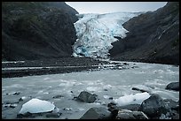 Glacial stream and Exit Glacier, 2016. Kenai Fjords National Park ( color)
