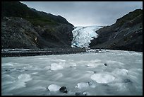 Transluscent icebergs in glacial stream, Exit Glacier. Kenai Fjords National Park ( color)
