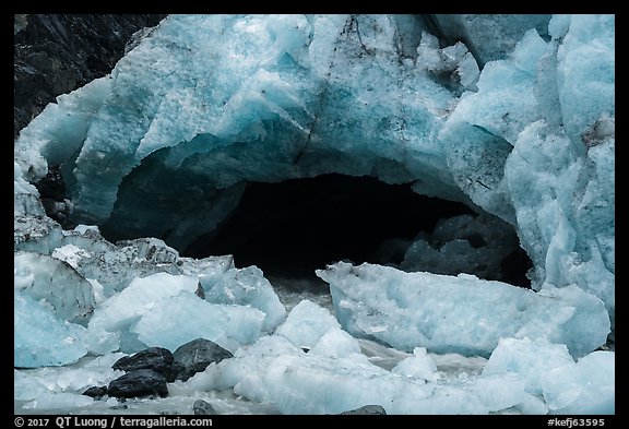 Tunnel under Exit Glacier, 2016. Kenai Fjords National Park, Alaska, USA.