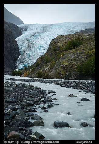 Stream, outwash plain, Exit Glacier. Kenai Fjords National Park (color)