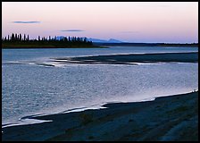Sand bar shore, river and Baird mountains, evening. Kobuk Valley National Park ( color)