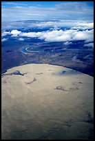 Aerial view of the Great Kobuk Sand Dunes. Kobuk Valley National Park, Alaska, USA. (color)