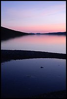 Turquoise Lake, midnight sunset. Lake Clark National Park, Alaska, USA.