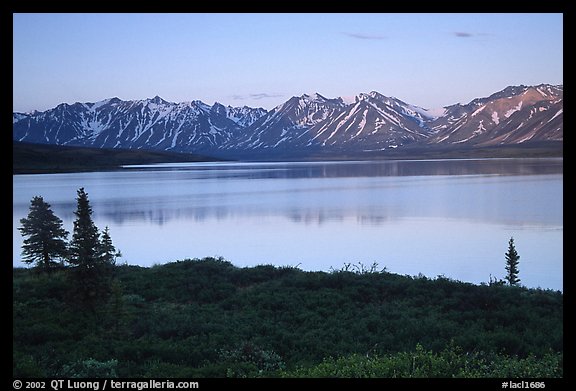 Twin Lakes, sunset. Lake Clark National Park (color)