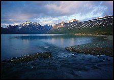 Telaquana Mountains above Turquoise Lake, sunset. Lake Clark National Park, Alaska, USA.
