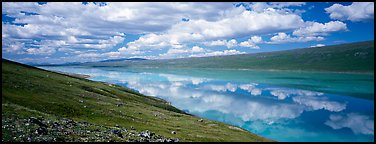 Turquoise Lake reflecting clouds. Lake Clark National Park (Panoramic color)