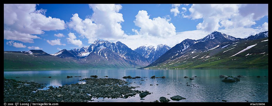 Mountain lake landscape. Lake Clark National Park, Alaska, USA.