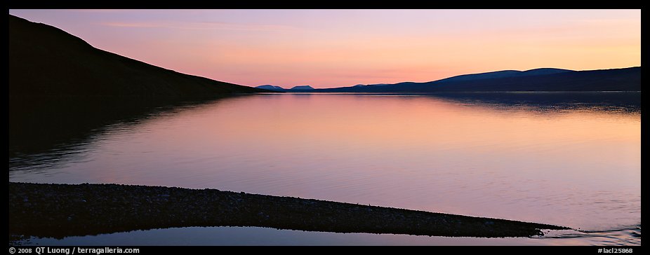 Lake reflecting sunset colors. Lake Clark National Park, Alaska, USA.
