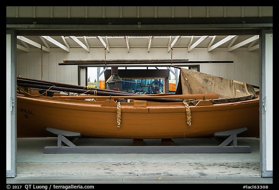 Building housing historic fishing boat from Bristol Bay. Lake Clark National Park (color)