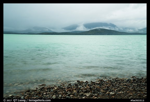 Lake Clark from Port Alsworth, rain. Lake Clark National Park, Alaska, USA.