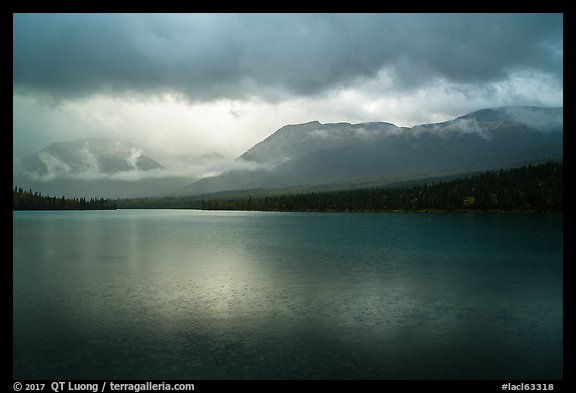 Rain and clearing, Kontrashibuna Lake. Lake Clark National Park, Alaska, USA.