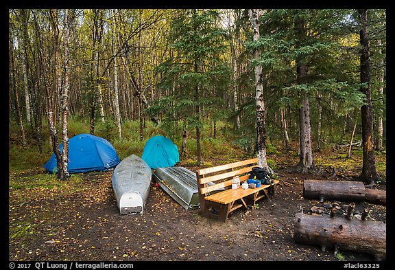 Backcountry campsite. Lake Clark National Park, Alaska, USA.