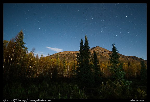 Tanalian Mountain at night. Lake Clark National Park, Alaska, USA.