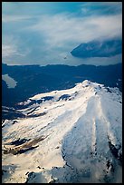 Aerial view of Iliamna Volcano and Cook Inlet. Lake Clark National Park ( color)