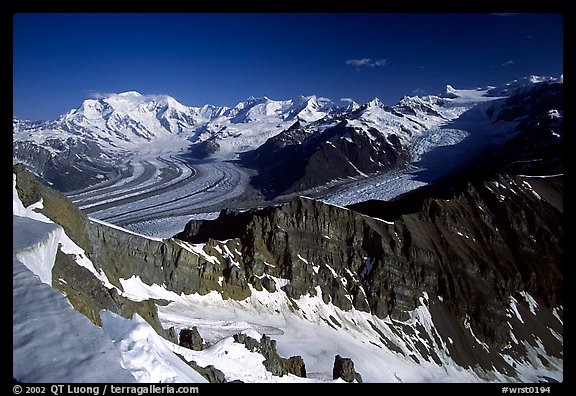 The Wrangell range seen from Mt Donoho, morning. Wrangell-St Elias National Park