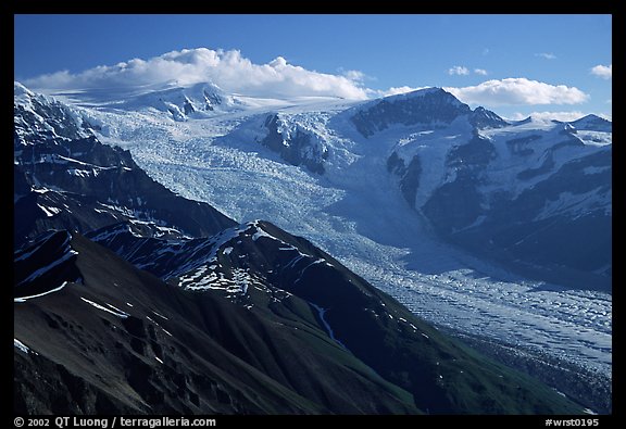 Root glacier seen from Donoho Peak, morning. Wrangell-St Elias National Park (color)