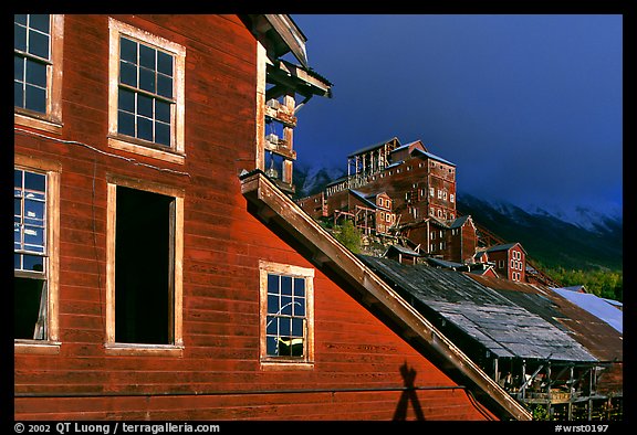 Kennicott historic copper mine, late afternoon. Wrangell-St Elias National Park