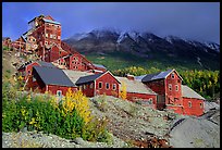 Kennicott historic mine town, late afternoon. Wrangell-St Elias National Park, Alaska, USA.