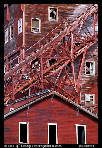 Close-up of mill in Kennicott historic copper mine. Wrangell-St Elias National Park (color)