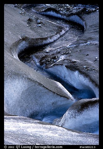 Glacial stream on Root glacier. Wrangell-St Elias National Park, Alaska, USA.