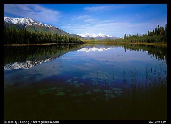 Crystalline Hills and Crystal Lake. Wrangell-St Elias National Park, Alaska, USA.