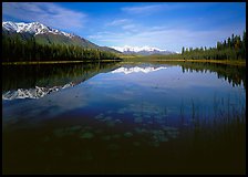 Crystalline Hills and Crystal Lake. Wrangell-St Elias National Park, Alaska, USA. (color)