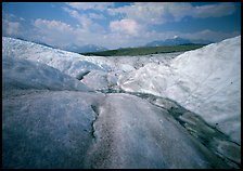 Root Glacier with stream on ice. Wrangell-St Elias National Park, Alaska, USA. (color)