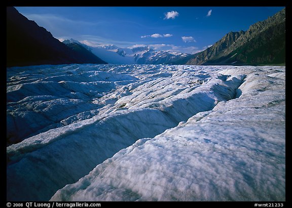 Crevasses and Root Glacier, afternoon. Wrangell-St Elias National Park (color)
