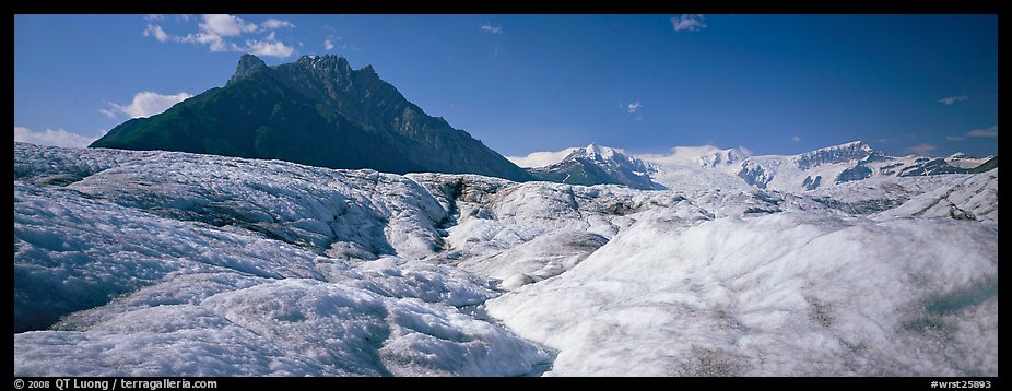 Glacier and peak. Wrangell-St Elias National Park, Alaska, USA.