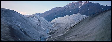 Glacial forms and rocky mountain. Wrangell-St Elias National Park (Panoramic color)