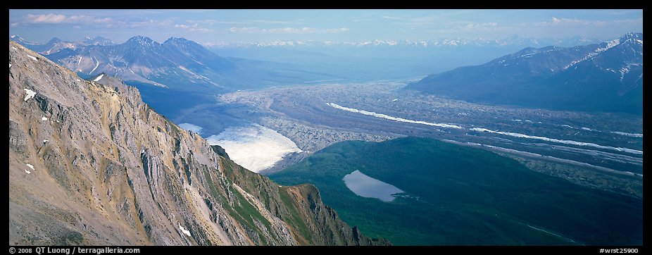Glacier system from above. Wrangell-St Elias National Park, Alaska, USA.