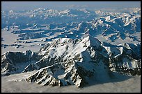 Aerial view of Mt St Elias and Mt Logan. Wrangell-St Elias National Park, Alaska, USA. (color)