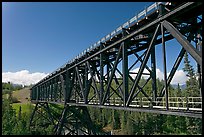 Bridge over Kuskulana river. Wrangell-St Elias National Park, Alaska, USA. (color)