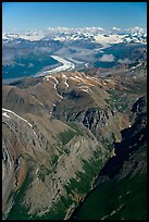 Aerial view of Chitistone Mountains. Wrangell-St Elias National Park, Alaska, USA. (color)