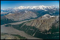 Aerial view of Mile High Cliffs and Chizina River. Wrangell-St Elias National Park, Alaska, USA. (color)