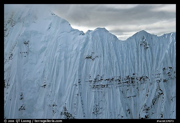Aerial view of ice wall, University Range. Wrangell-St Elias National Park (color)